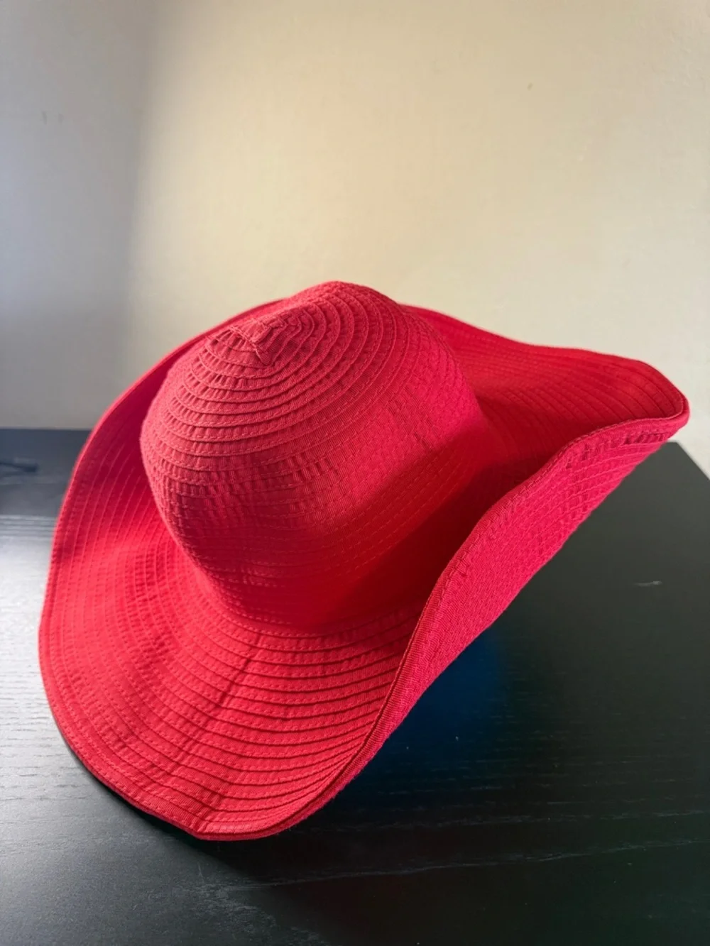 Women’s Packable Red Wide Brim Sun Hat One Size